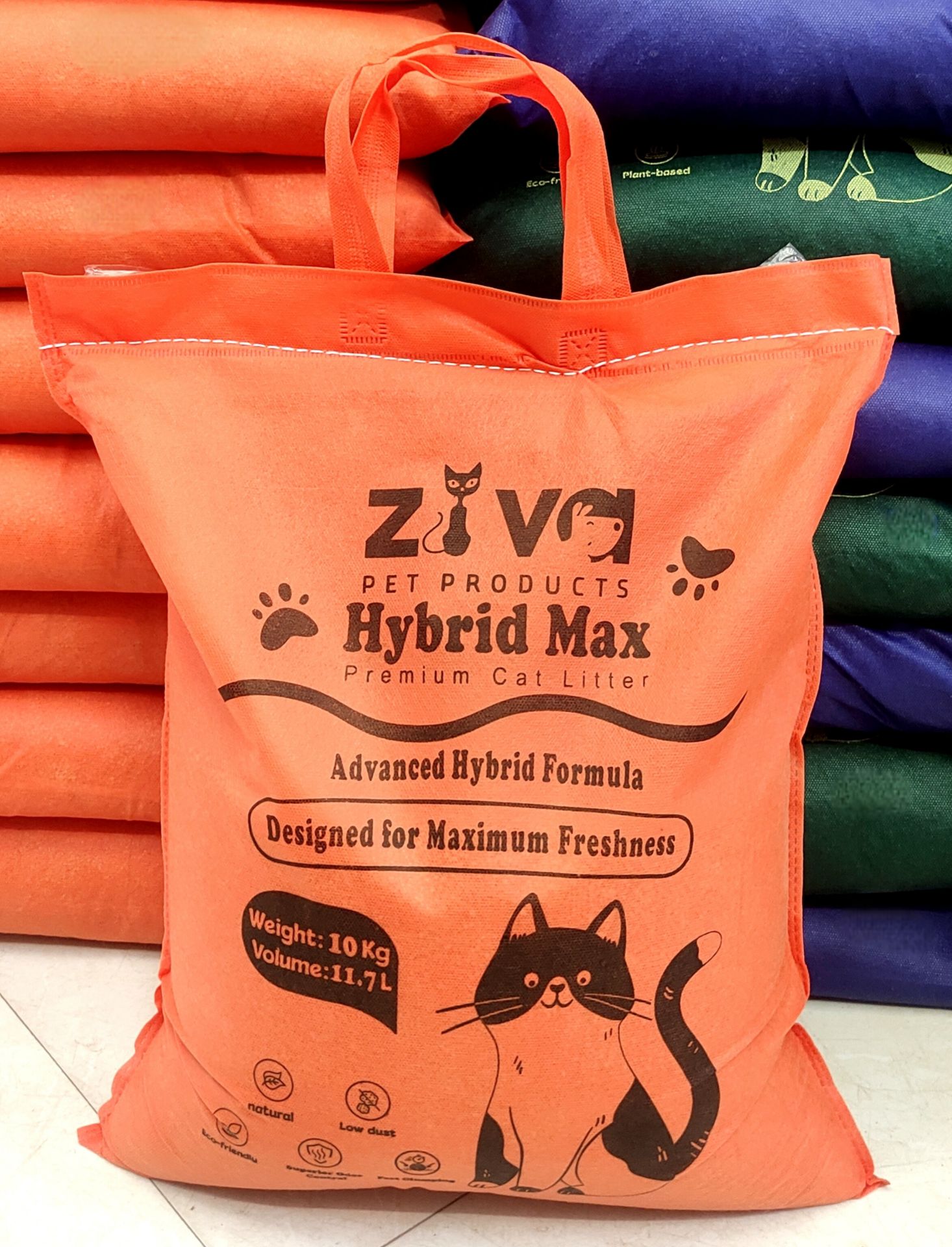 خاک بستر گربه برند زیوا Ziva مدل هیبرید مکس Hybrid Max (رایحه لوندر ) وزن ۱۰ کیلوگرم